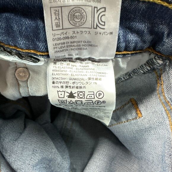 Levis 527 Jeans Mens 34x32 Straight Blue Denim Whiskering Distressed Stretch - Picture 9 of 14